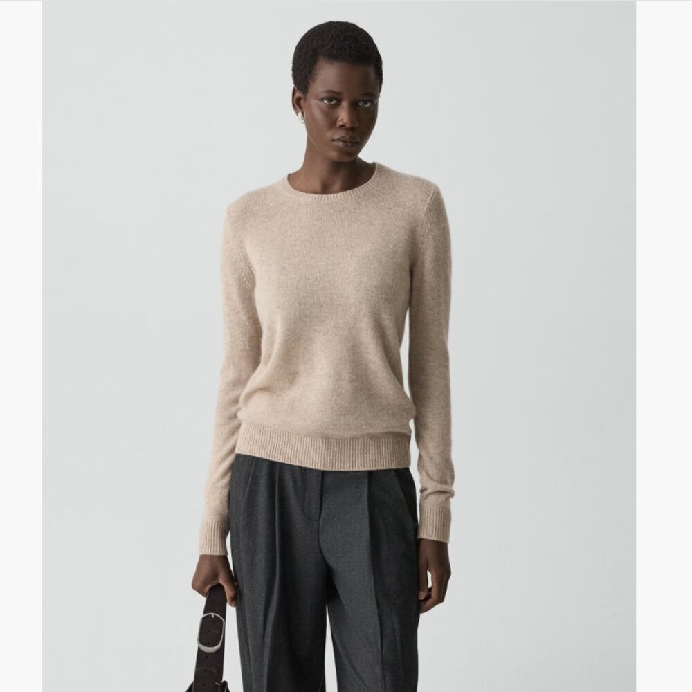 NWT Theory Kaylenna Crewneck Sweater in Feather Cashmere